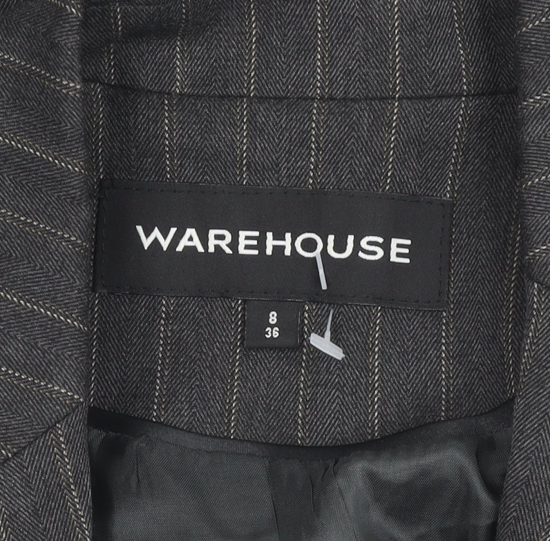 Warehouse Grey Pinstripe Women's Blazer Size 8