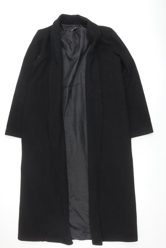 Womens UK Size 8 Boohoo Black Trench Coat