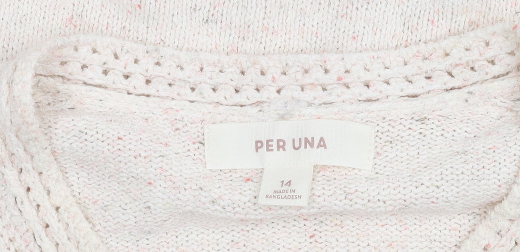 Womens UK Size 14 Per Una Ivory Henley Jumper