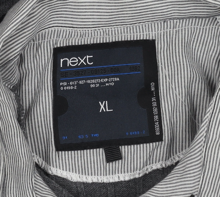 Next Men's Grey Striped XL Short Sleeve Shirt