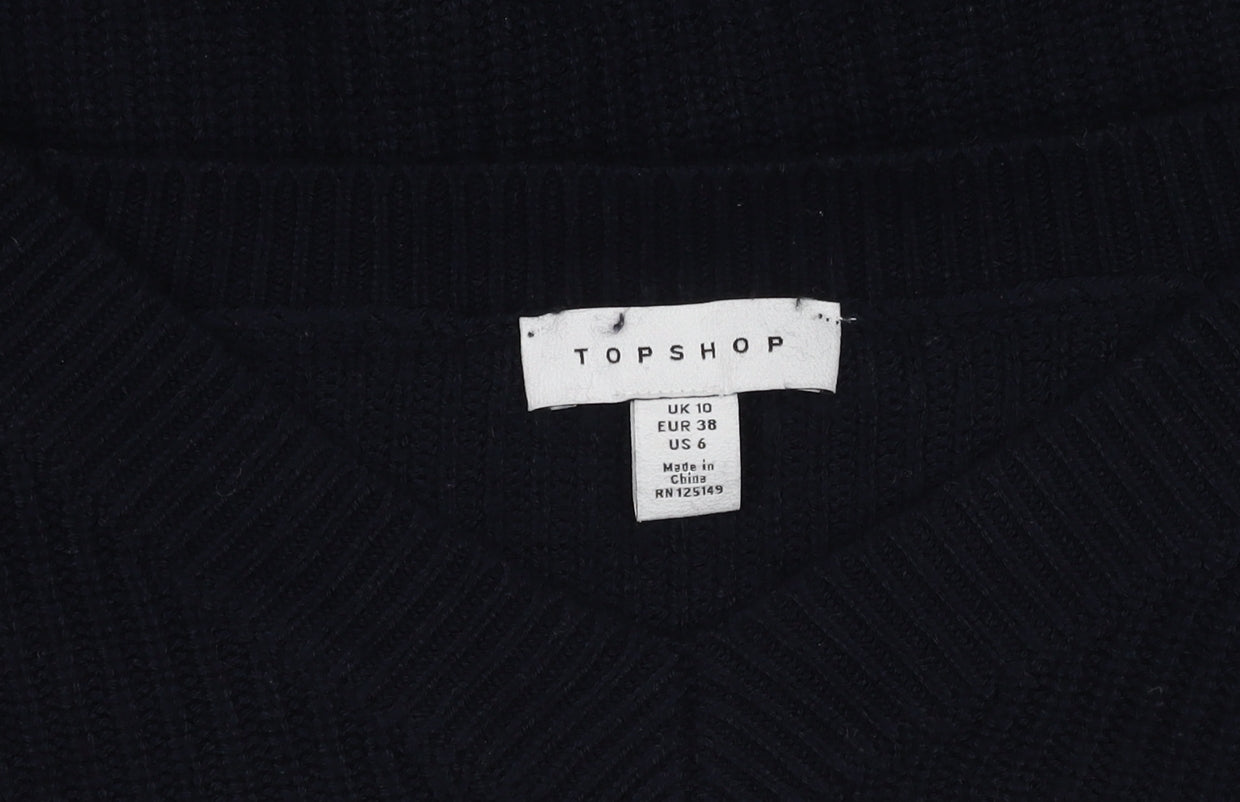 Womens UK Size 10 Topshop Black Jumper