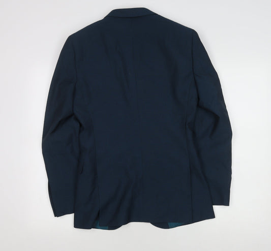 Mens UK Size 34 ONESIX5IVE Regular Blue Suit Jacket