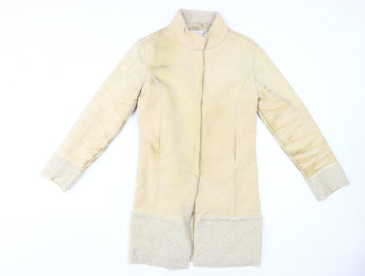 Womens UK Size 10 Miss Selfridge Beige Overcoat