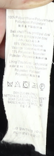 Brand and care label for Missguided Women's Black Motorcycle Jacket, size 12