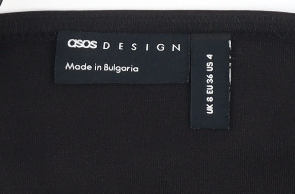 Womens UK Size 8 ASOS DESIGN Black Cropped Blouse