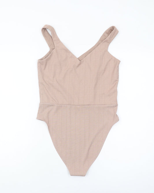 Miss Selfridge Women's Beige Bodysuit Size 12 Slim Fit