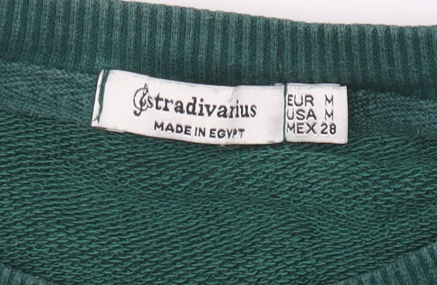 Stradivarius Women's Green Pullover Sweatshirt, Size M