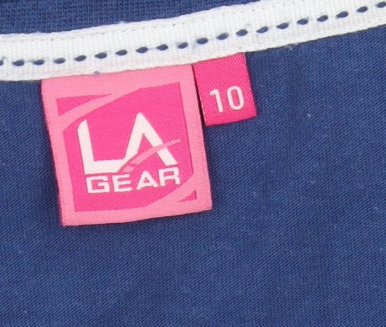 Womens UK Size 10 LA Gear Blue T-Shirt