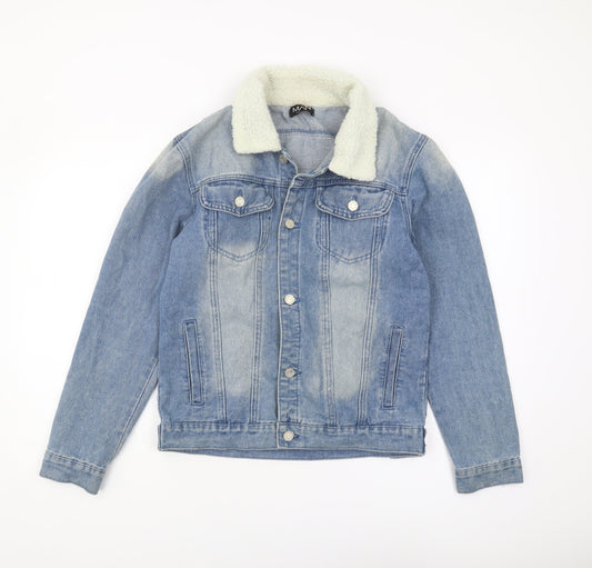 Mens UK Size S boohooMAN Blue Basic Jacket