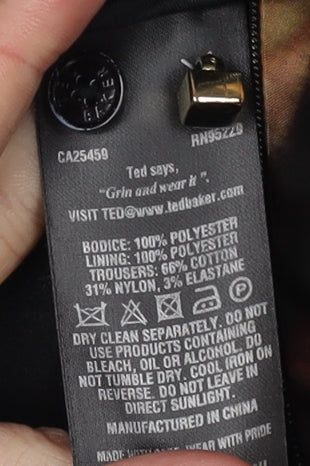 Ted Baker Women's Black Floral Jumpsuit, Size L