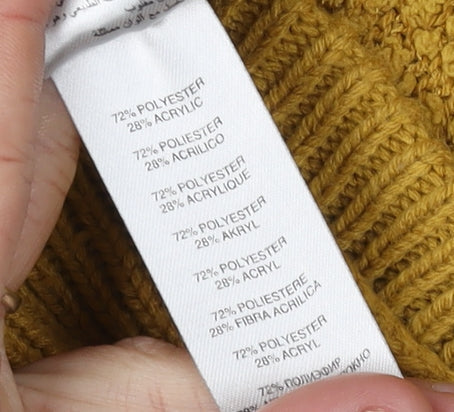 Apricot Women's Yellow Hooded V-Neck Jumper Size 16