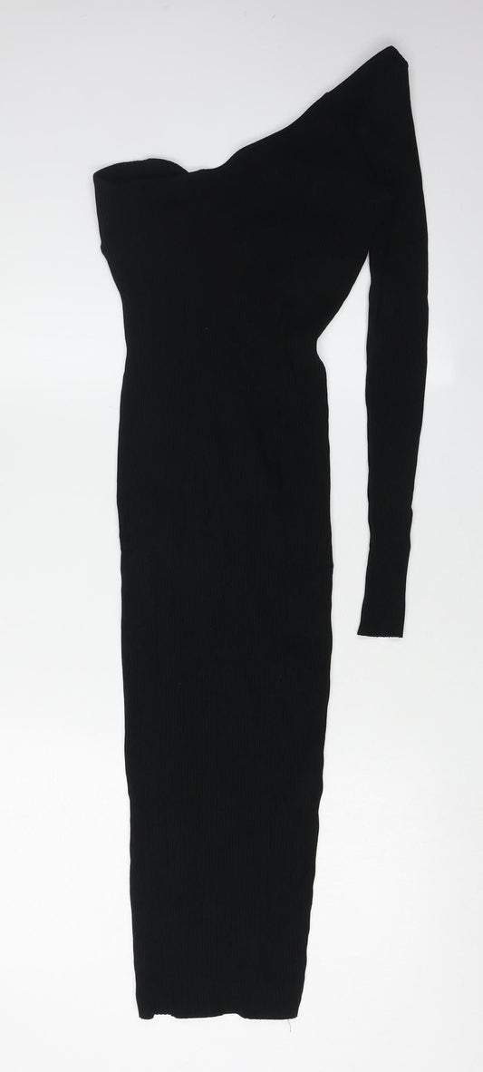 ASOS Design Women's Black One Shoulder Midi Dress