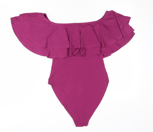 New Look Women's Purple Off-Shoulder Bodysuit Size 12