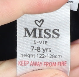 Miss E-Vie Girls Black Graphic T-Shirt 7-8 Years