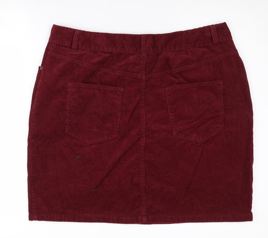 ASOS Women's Red Corduroy Skirt Size 18 with Pockets