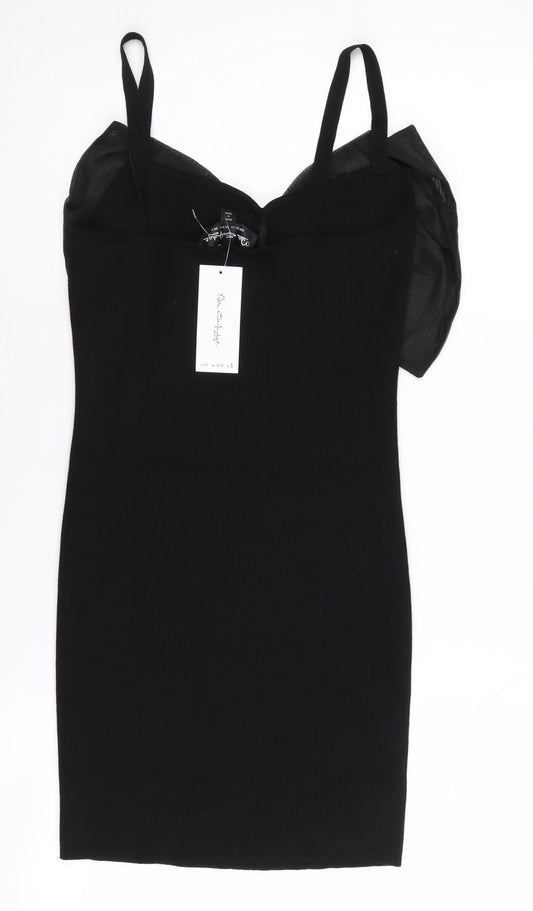 Miss Selfridge Women's Black Bodycon Dress Size 8-10