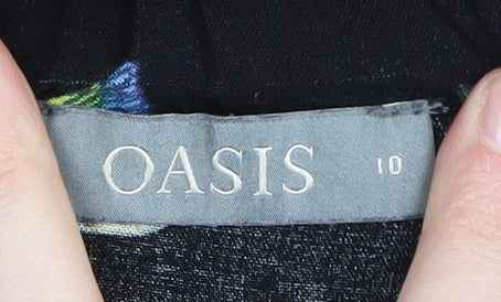 Oasis Women's Black Animal Print Jumpsuit Size 10