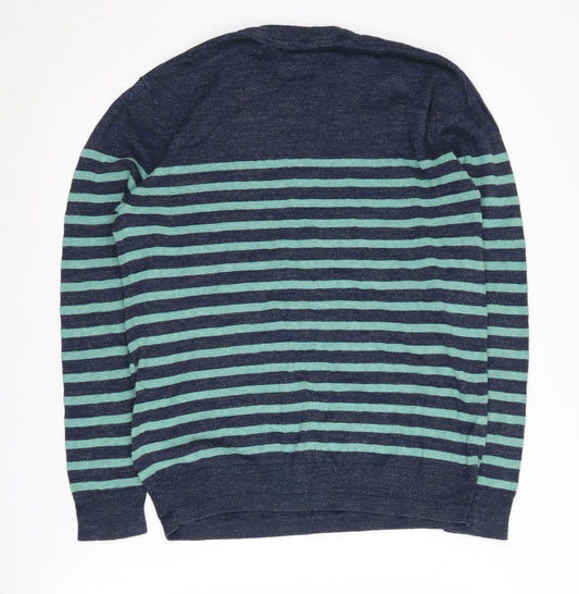 White Stuff Men's Blue Striped Pullover, Size S