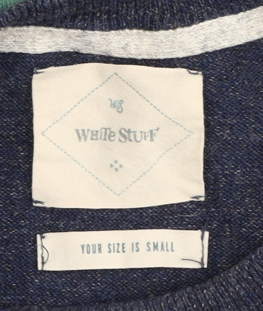 White Stuff Men's Blue Striped Pullover, Size S