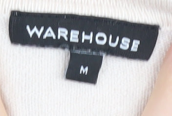 Womens UK Size M Warehouse Ivory Cardigan Jumper