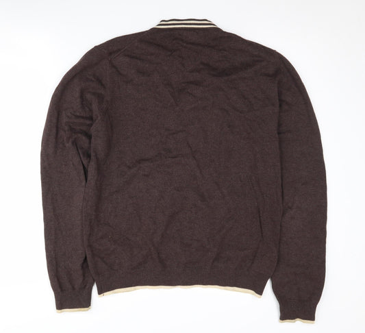 Petroleum Black Label Men's Brown Cotton Cardigan M