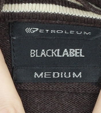 Petroleum Black Label Men's Brown Cotton Cardigan M