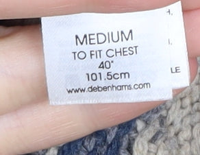 Debenhams Men's Beige Medium 1/4 Zip Jumper