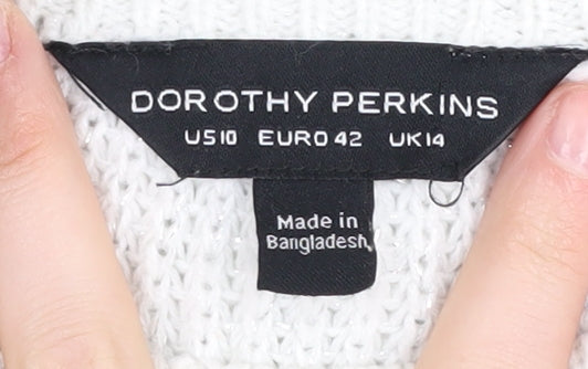 Womens UK Size UK 14 Dorothy Perkins White Pullover Jumper