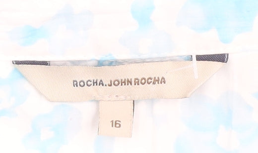 Womens UK Size 16 Rocha John Rocha Blue Button-Up