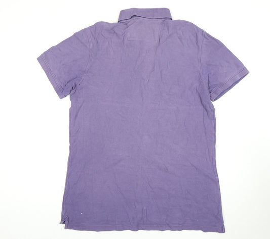Banana Republic Men's Purple Cotton Polo Shirt L