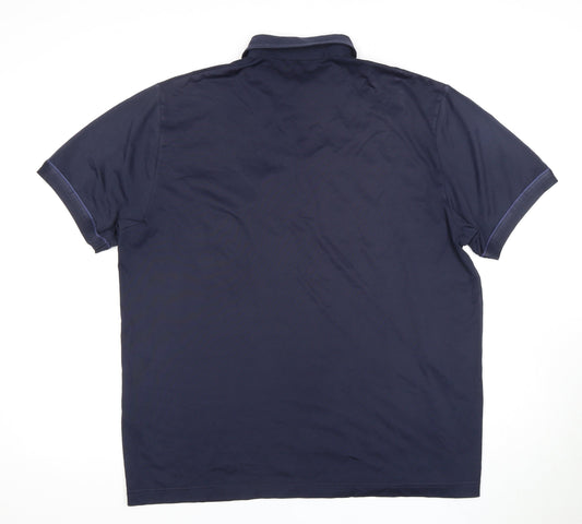 Freesia Men's Polo Shirt 7XL Blue Short Sleeve Buttoned