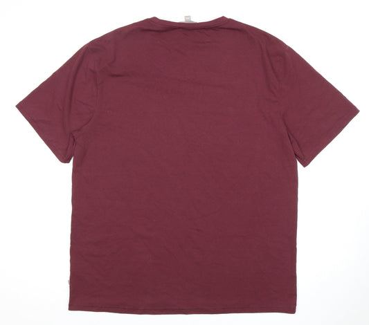 Ted Baker Men's Burgundy 2XL T-Shirt Crew Neck