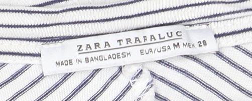 Womens UK Size 12 Zara White Basic T-Shirt