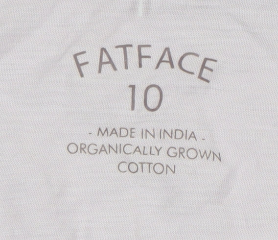 FatFace Women's Purple V-Neck Top, Size 10, 3/4 Sleeve