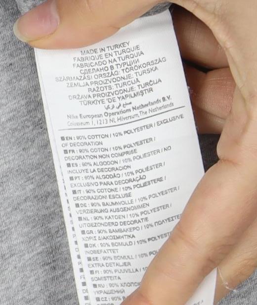 Nike Men's Grey Crew Neck Logo T-Shirt L