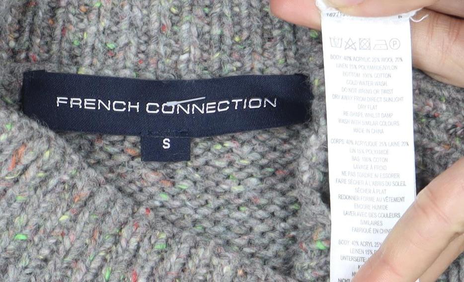 Womens UK Size S French Connection Grey Pullover Jumper