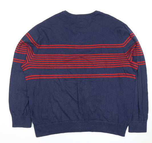 GAP Men's Blue Striped Pullover Jumper XL