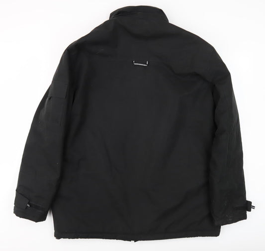 Aldon Men's Black L Jacket, Stand-Up Collar, Regular Fit