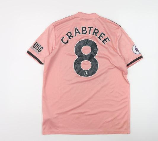 Adidas Unisex Pink Football T-Shirt M Moisture Wicking