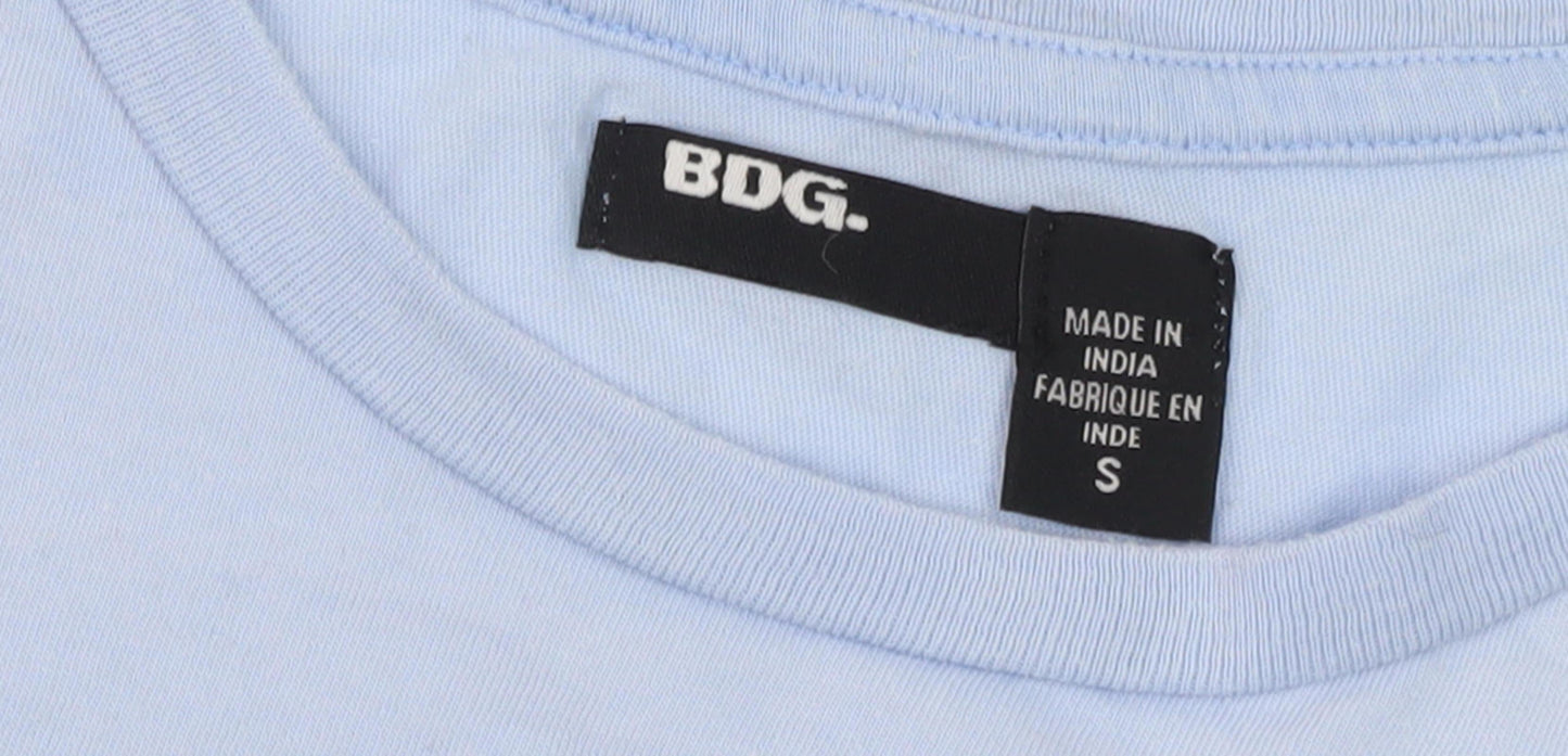 BDG Boys Blue Striped T-Shirt S Casual Basic Top