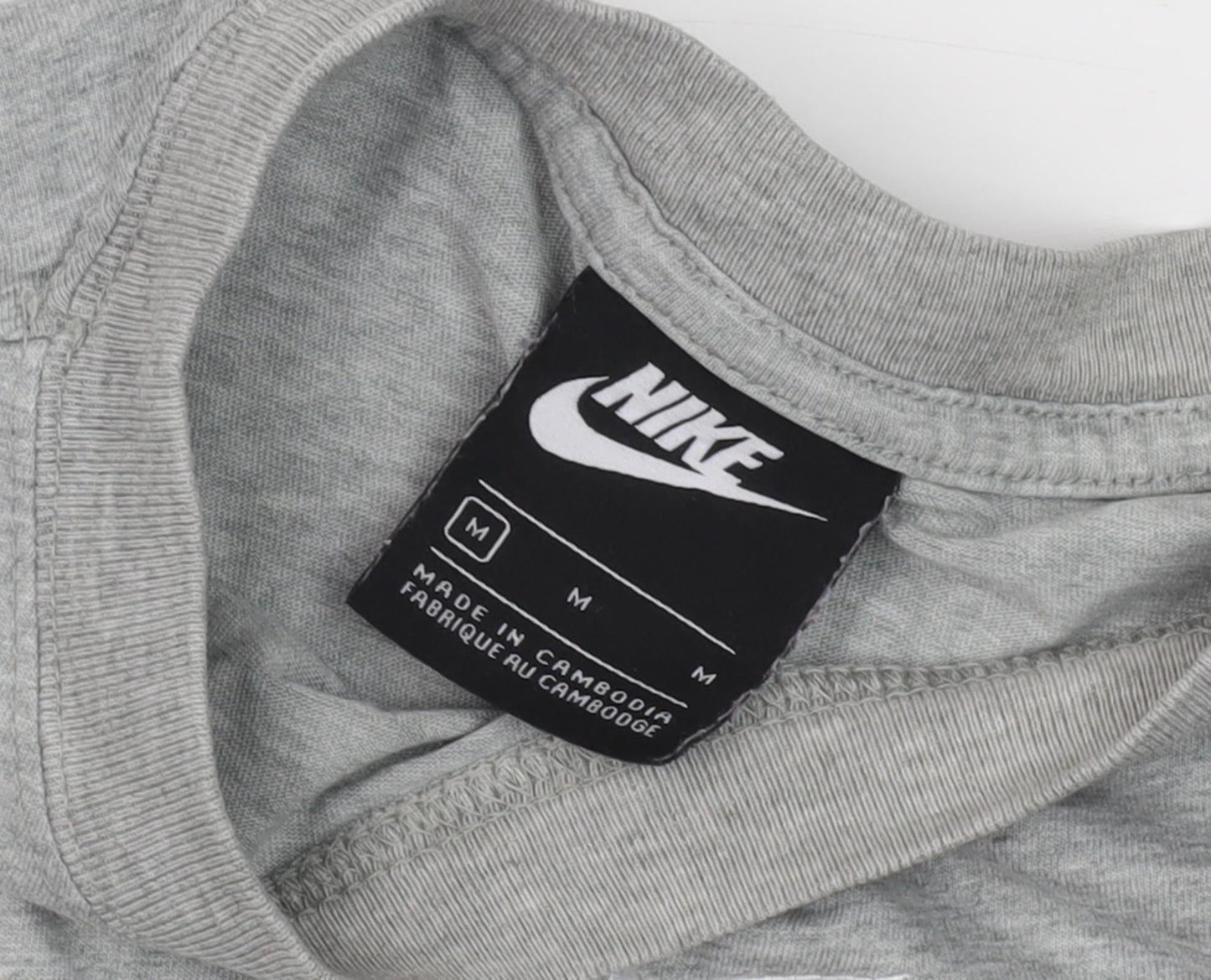 Nike Men's Grey Cotton T-Shirt, Medium - Classic Comfort