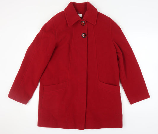 Womens UK Size 14 BHS Red Overcoat