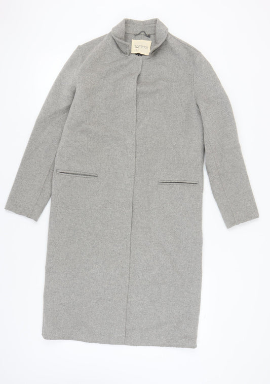 Womens UK Size 10 Topshop Grey Overcoat