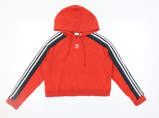 Additional front view of Adidas Women Red Hoodie, size 8, Pullover Style