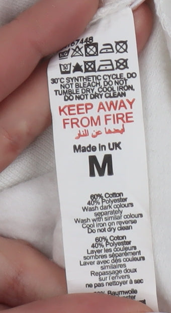 Boohoo White Hoodie for Women, Medium, Logo, Casual