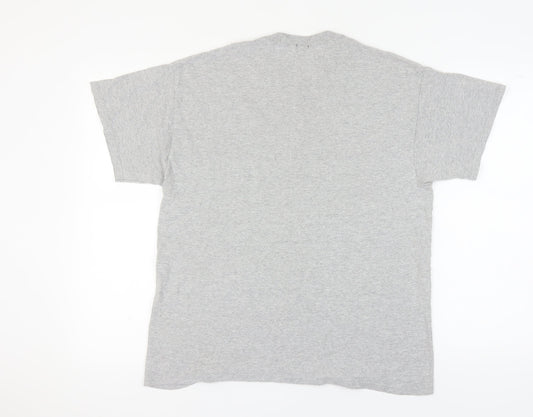 River Island Men's Grey Graphic Print T-Shirt L