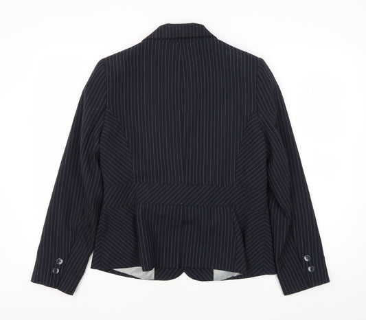 South Women's Black Pinstripe Blazer UK 14 Business