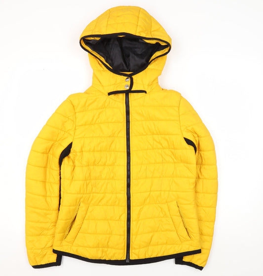Womens UK Size 12 New Look Yellow Puffer Jacket