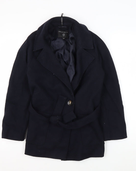 Womens UK Size 8 Dorothy Perkins Black Overcoat