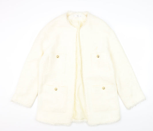 Mango Ivory Women's Mid-Length Coat Size 8